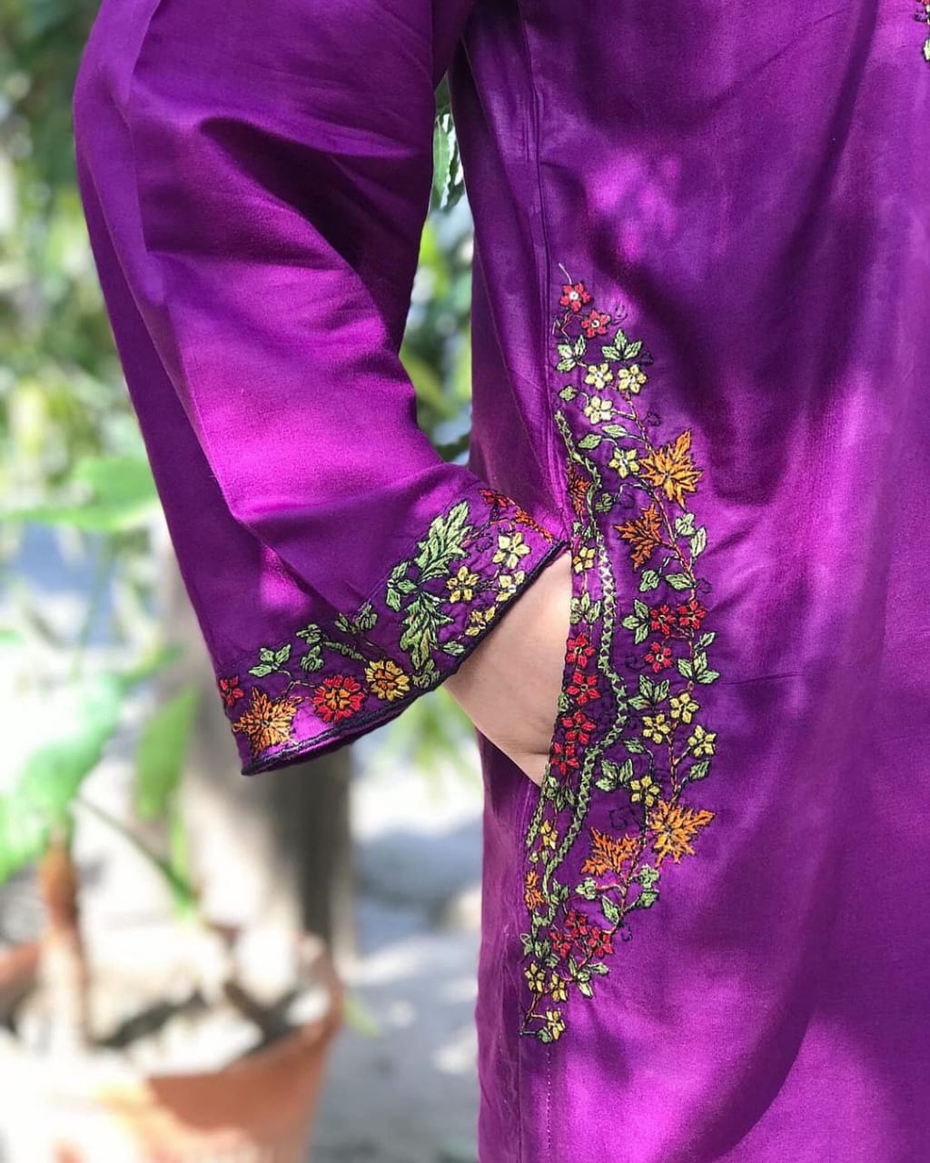 Pocket Sequence Embroidery 2-Piece Set