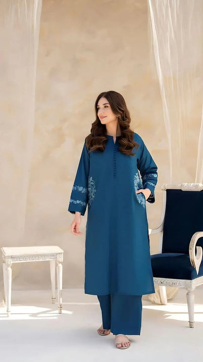 ELLA EMBROIDERY STICHED 2PC