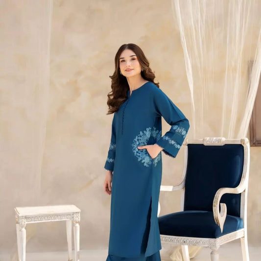 ELLA EMBROIDERY STICHED 2PC